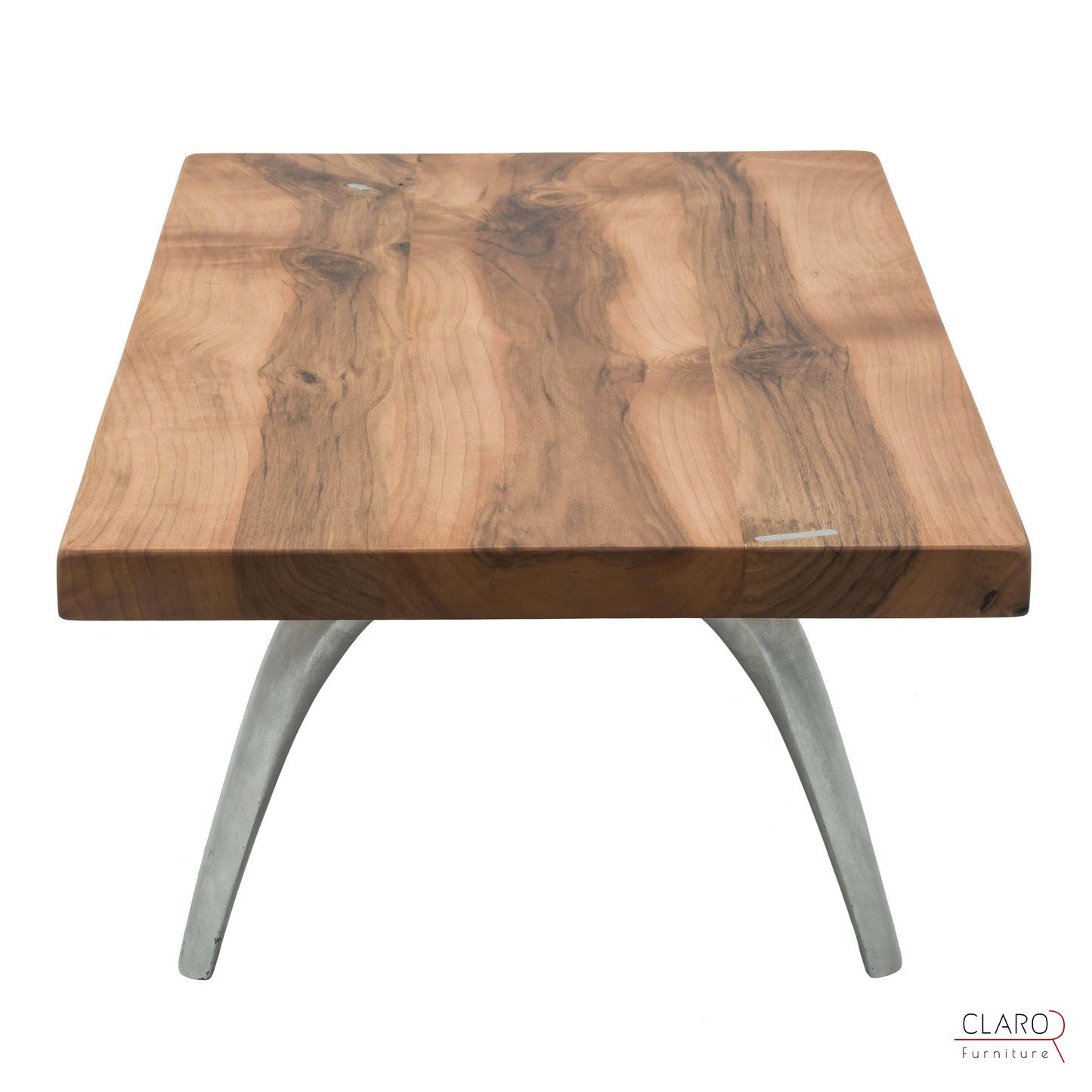 Solid Walnut Coffee Table with Cast Aluminium Legs