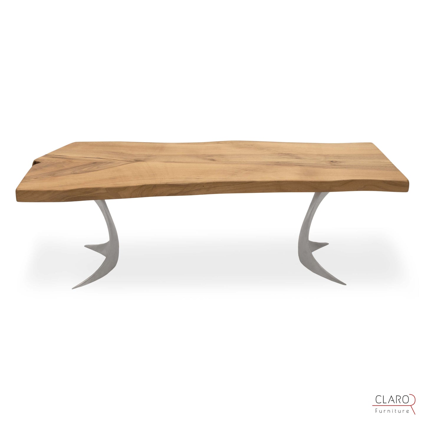 Solid Walnut Coffee Table with Cast Aluminium Legs