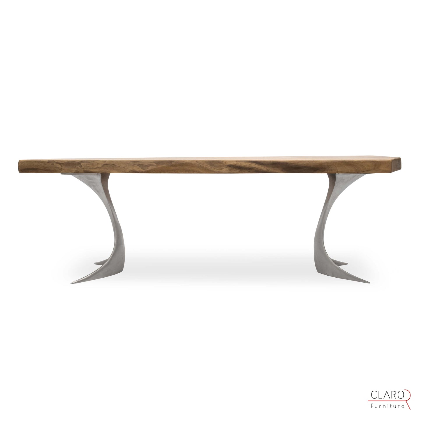 Solid Walnut Coffee Table with Cast Aluminium Legs