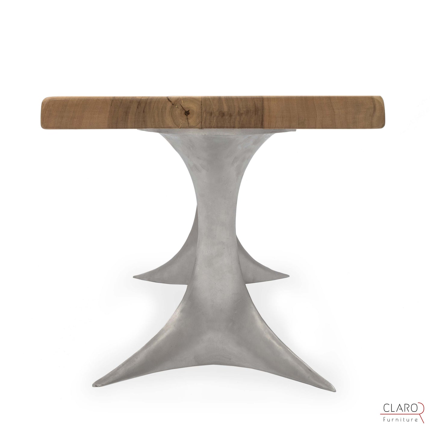 Solid Walnut Coffee Table with Cast Aluminium Legs