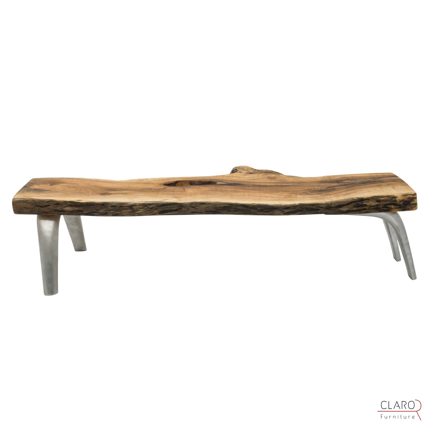 Live Edge Walnut Coffee Table with Cast Aluminium Legs