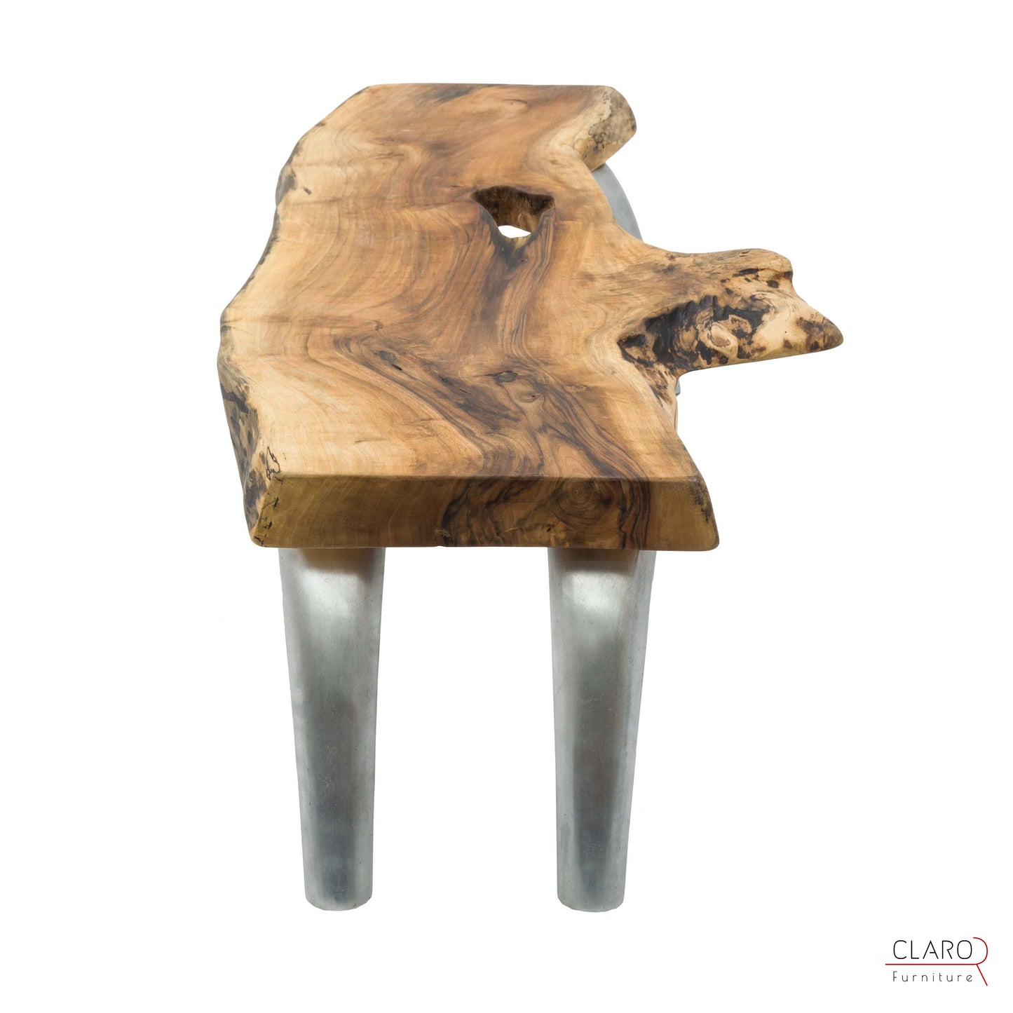 Live Edge Walnut Coffee Table with Cast Aluminium Legs