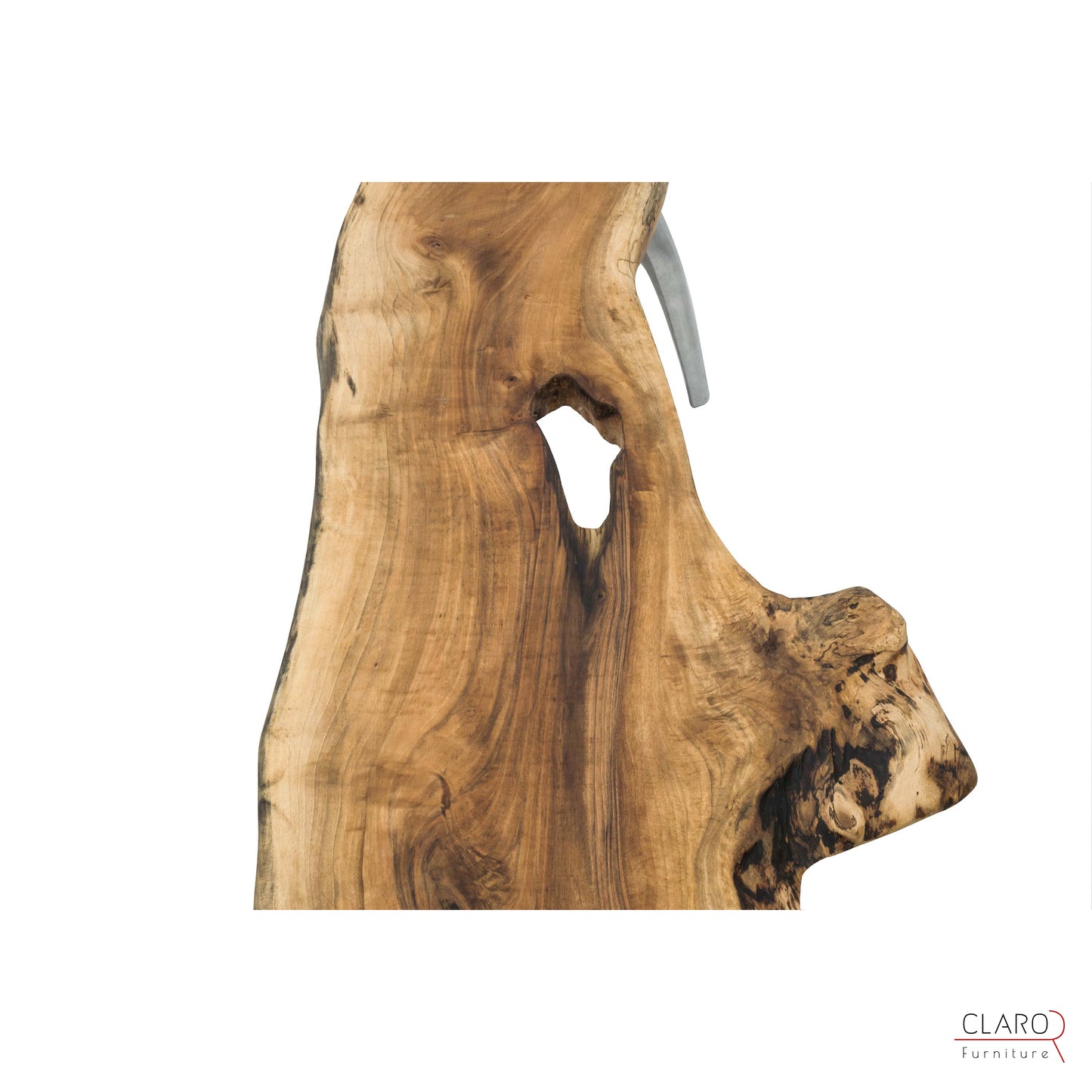 Live Edge Walnut Coffee Table with Cast Aluminium Legs
