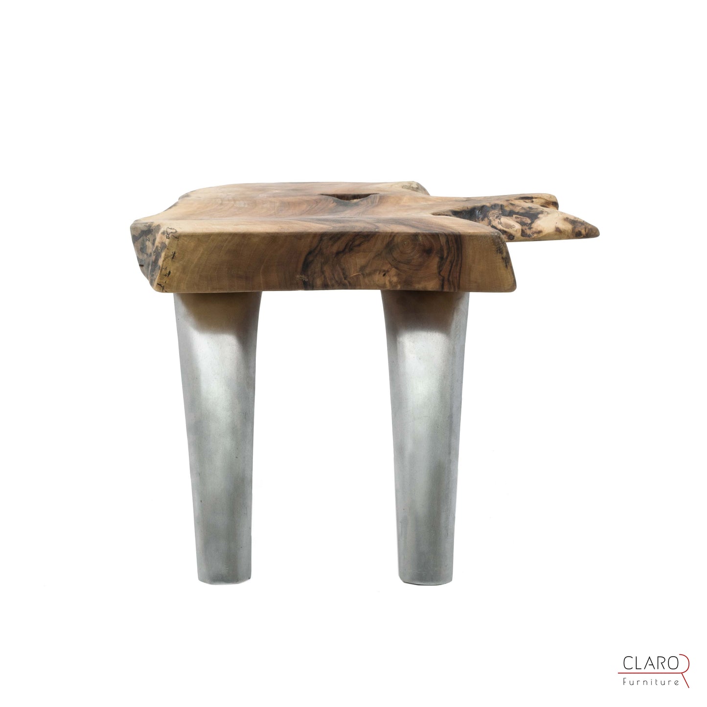 Live Edge Walnut Coffee Table with Cast Aluminium Legs