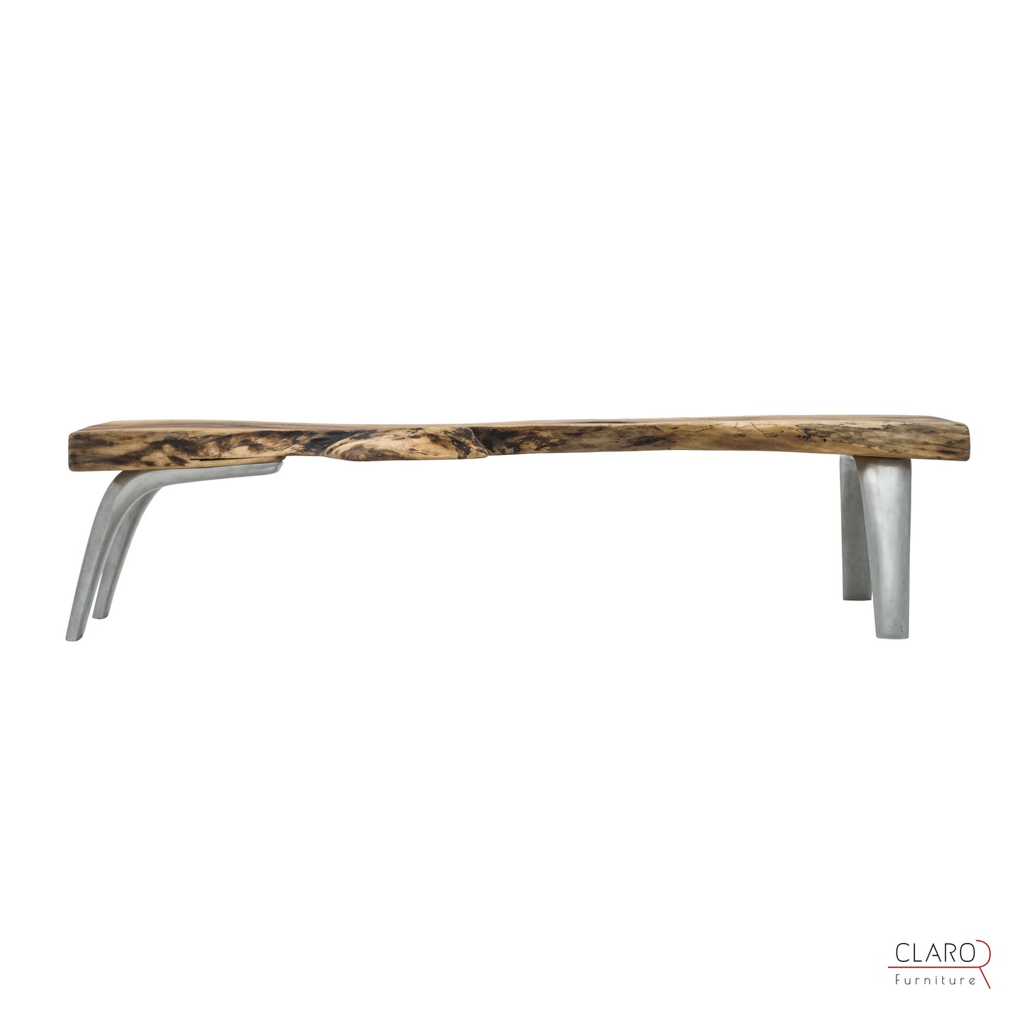 Live Edge Walnut Coffee Table with Cast Aluminium Legs
