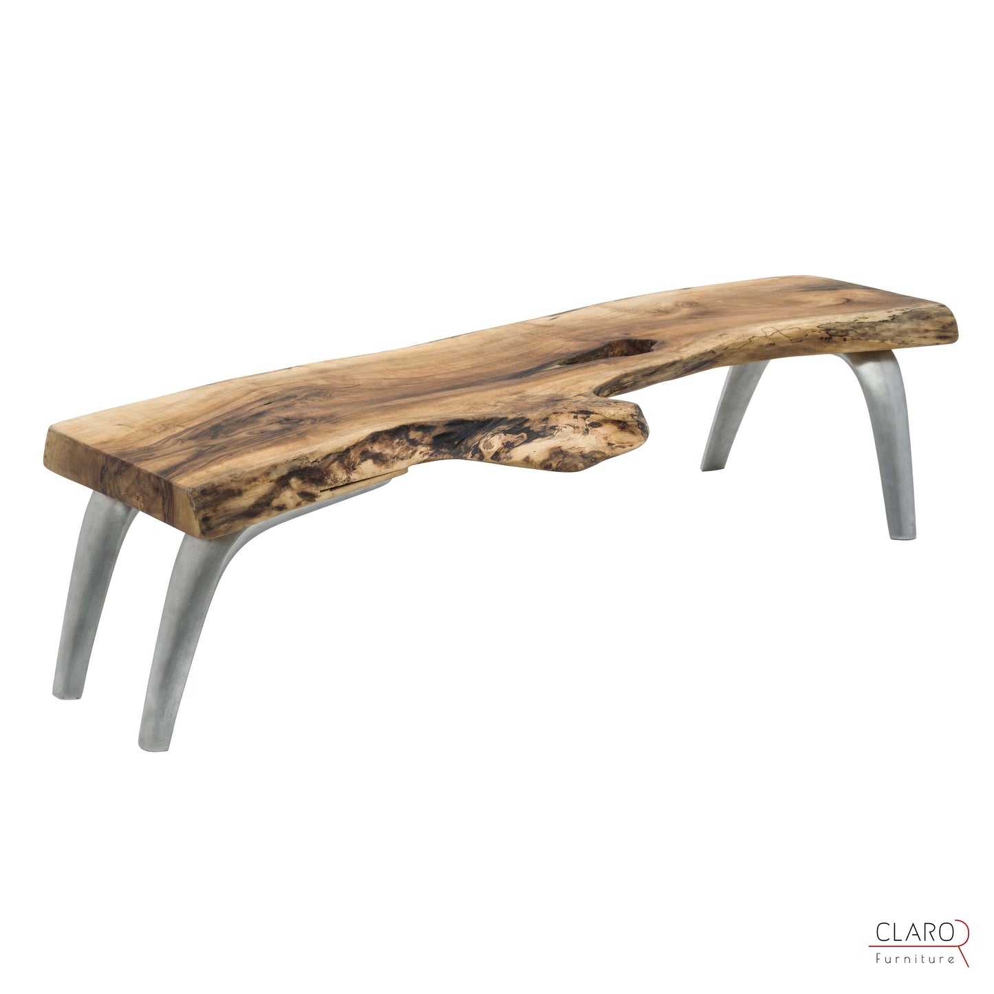 Live Edge Walnut Coffee Table with Cast Aluminium Legs