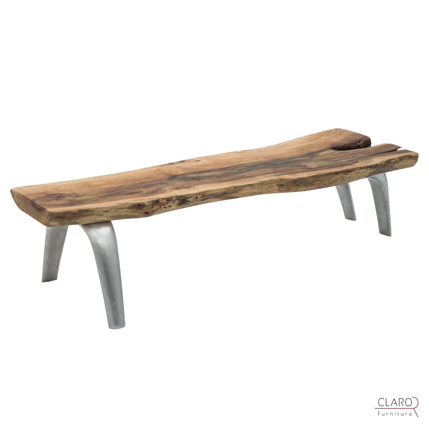 Live Edge Walnut Coffee Table with Cast Aluminum Legs