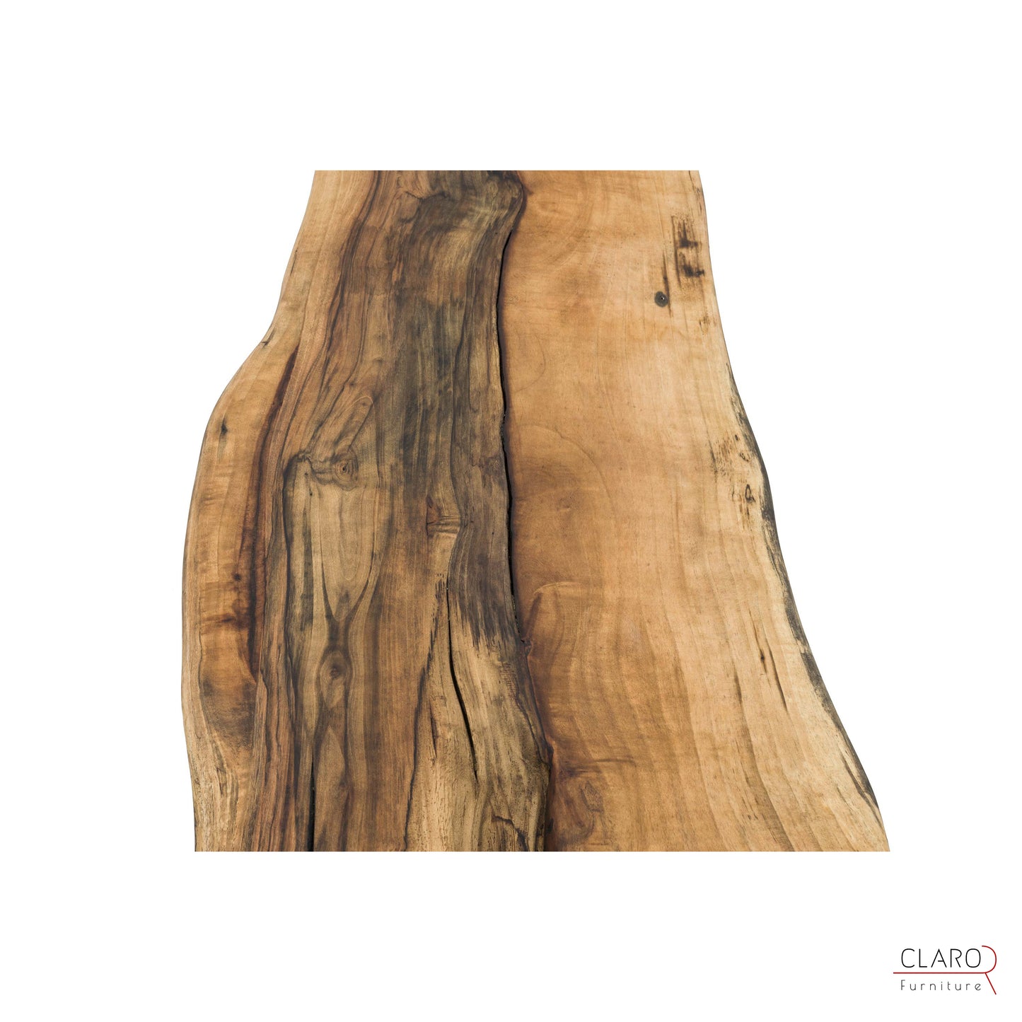 Live Edge Walnut Coffee Table with Cast Aluminum Legs